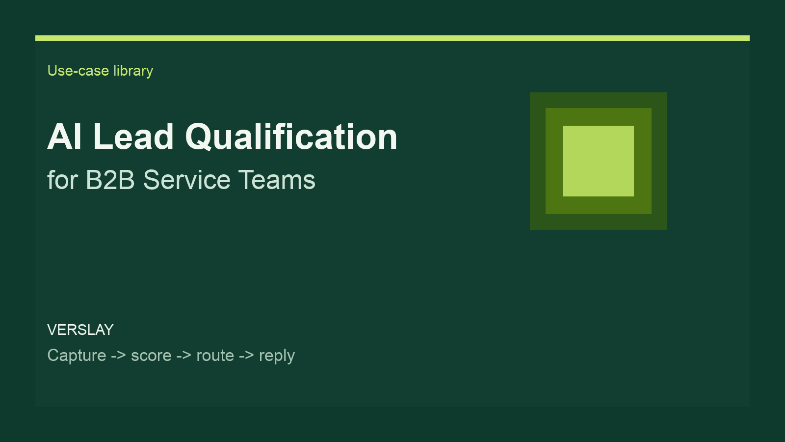AI Lead Qualification for B2B Service Teams